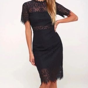 Lulus lace midi dress navy